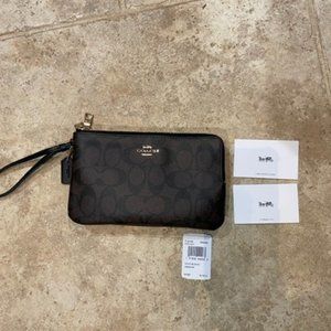 NWT COACH double zip wallet/wristlet